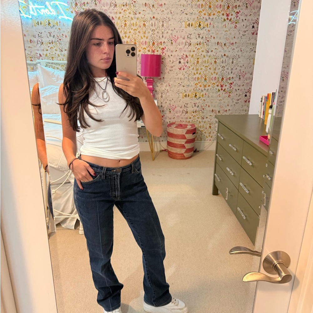 Anne Klein Dark Blue Straight Leg Jeans